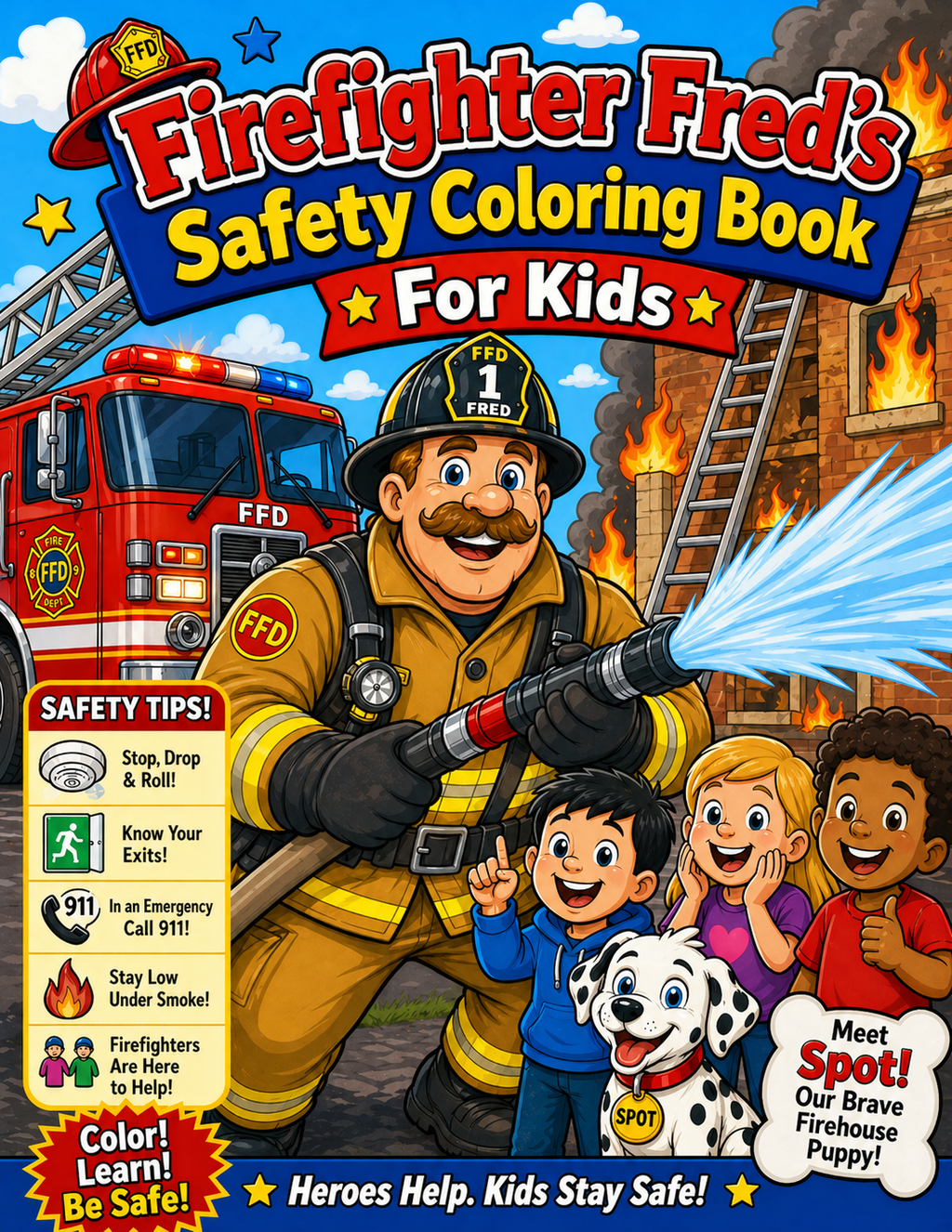 Firefighter Fred's Safety Coloring Book