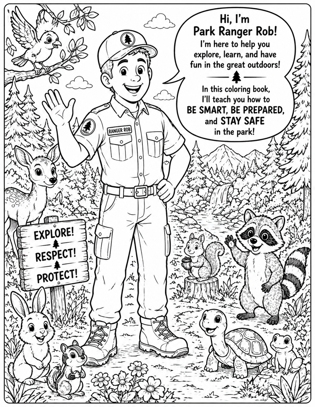 Park Ranger Rob's Safety Coloring Book